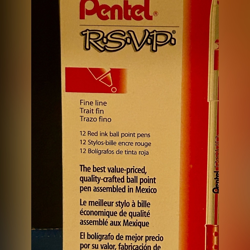 Pentel Medium 1.0mm RED
Ballpoint Pen BK91-B Box Of 12